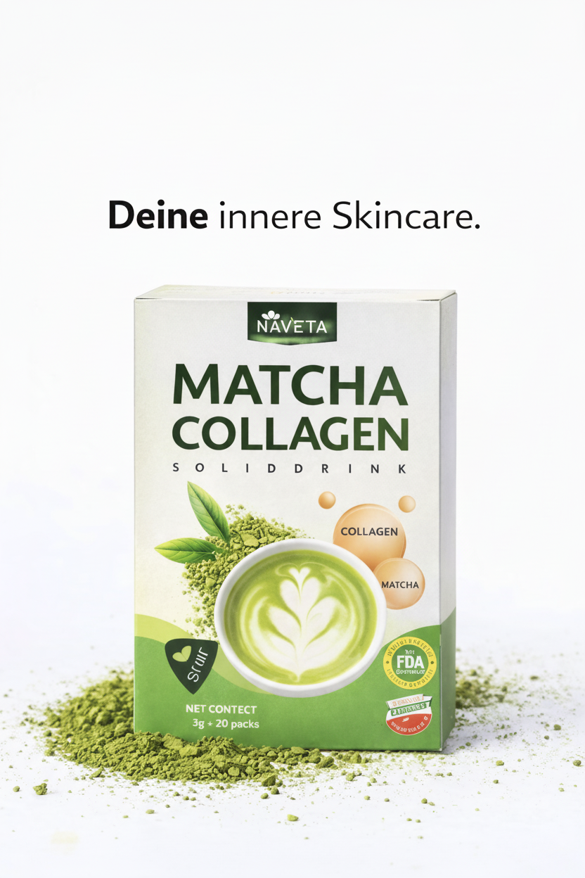 Matcha Collagen mit moderatem Hintergrund